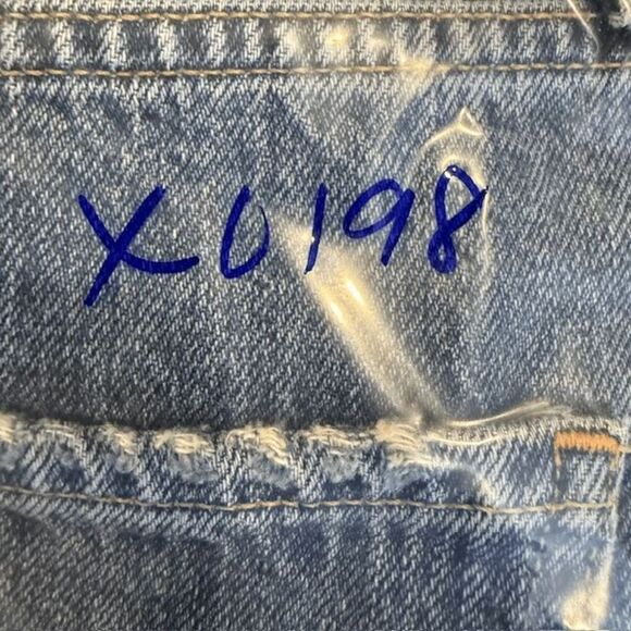 AGOLDE Riley High Rise Cropped Straight Jeans Button Fly Light Distress Size 23 - Picture 14 of 14